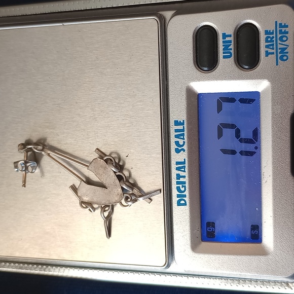 Sterling Silver Earrings with Green Turquoise Accents Stud Earrings - Picture 7 of 8